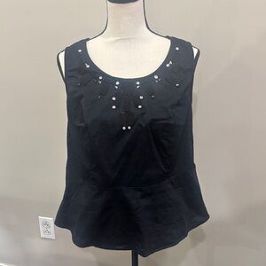 Lane Bryant size 14 Elegant Black peplum Sleeveless blouse dress Top